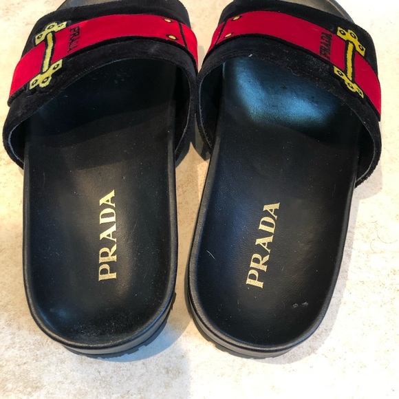 Prada velour buckle slides EU37 - Picture 5 of 7